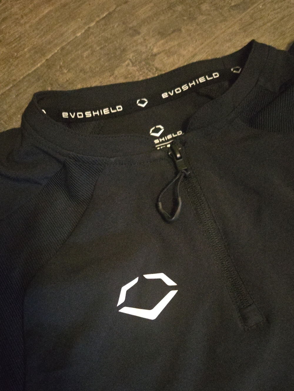 Youth. Boy's Black Performance Quarter-Zip Baseball Warmup. Evoshield. BP Jacket